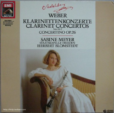2703591 韦伯 单簧管协奏曲 Sabine Meyer 迈耶 布隆斯泰特 LP黑胶唱片